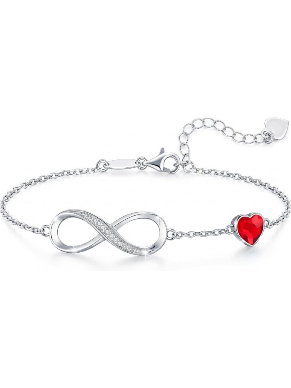 Sterling Silver Infinity Birthstone Bracelet - Perfect Jewelry Gift for Women